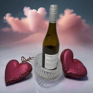 Oneida German Crystal Wine Bottle Decanter Coaster High Low Elegant Barware 1960